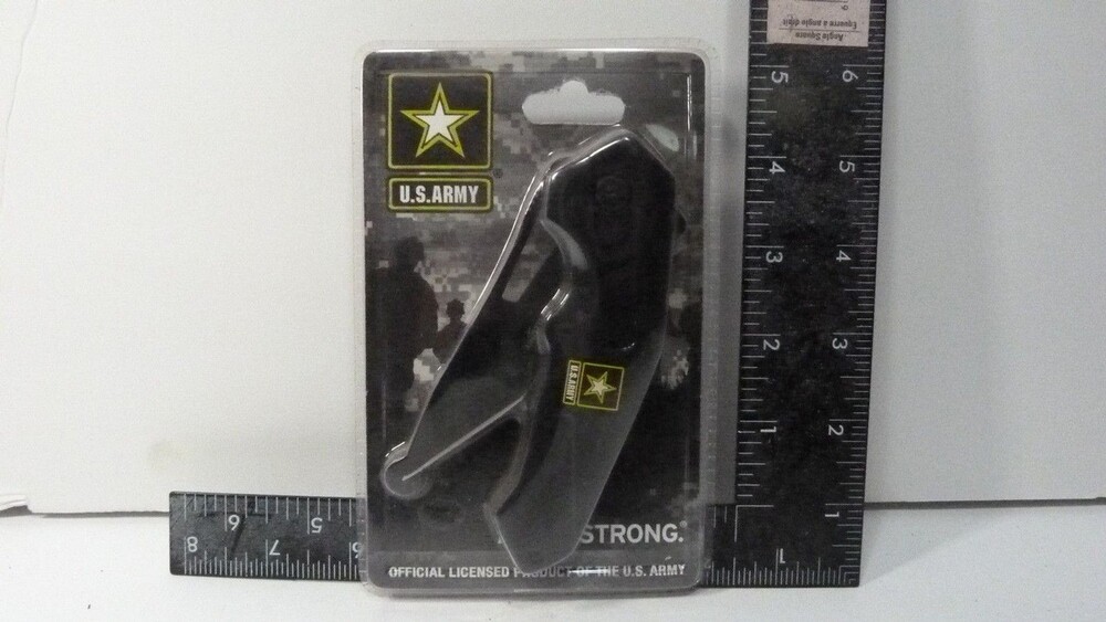 U.S. Army Black Pocketknife Folding Knife 1 Blade Official Licensed Army Strong